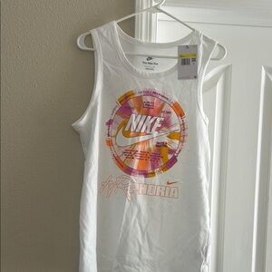 Nike White Graphic Tank Top